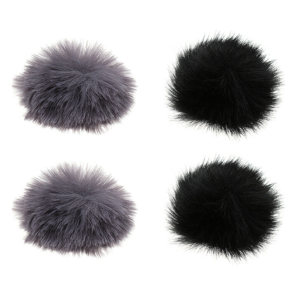 4xFurry Cover Wind Screen Windshield Wind Muff For Lapel Lavalier Microphone