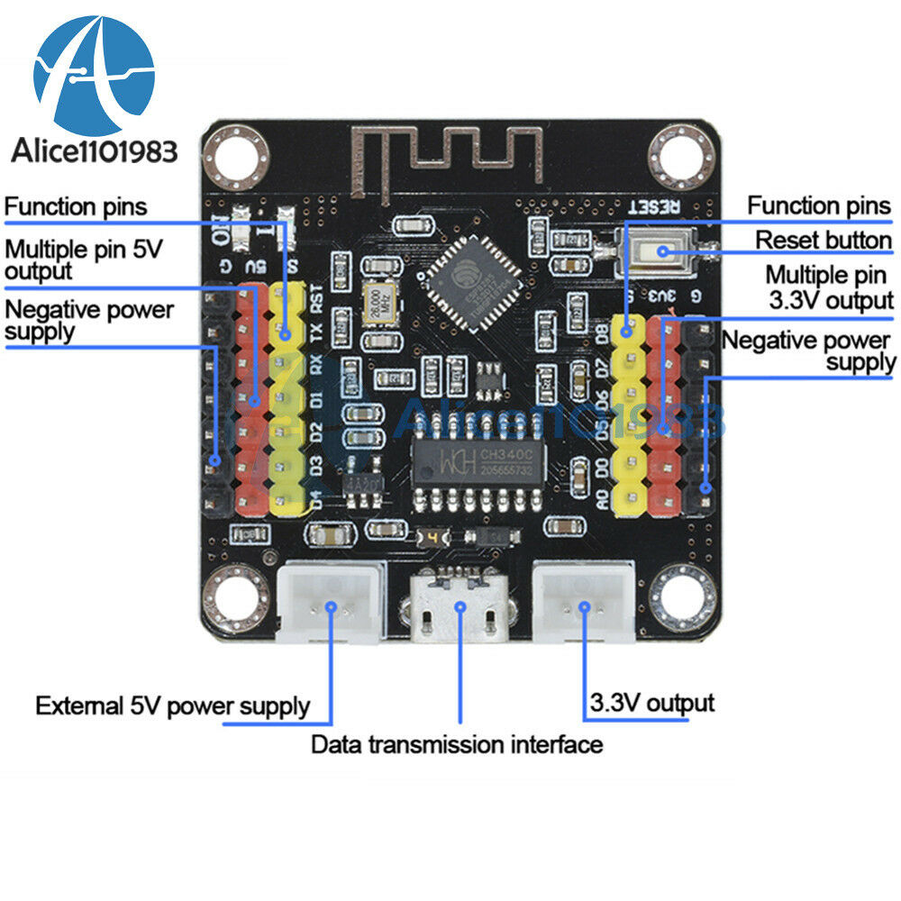 CH340 ESP8285 Wireless Wifi Development Board f/ Arduino Nodemcu ESP8266 ESP-12E