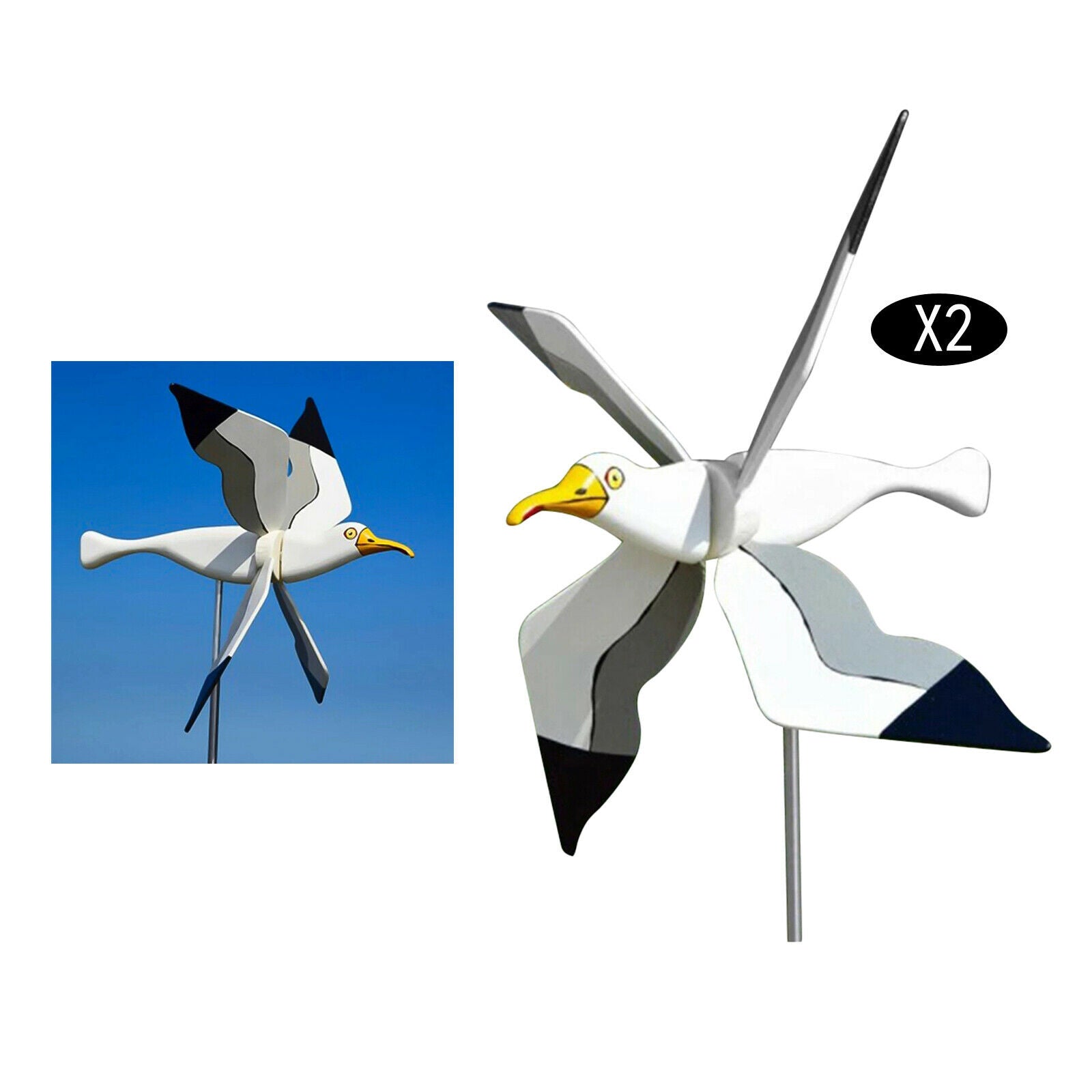 Seagull Windmill Wind Spinner Weather Resistant For Patio Lawn Decoration