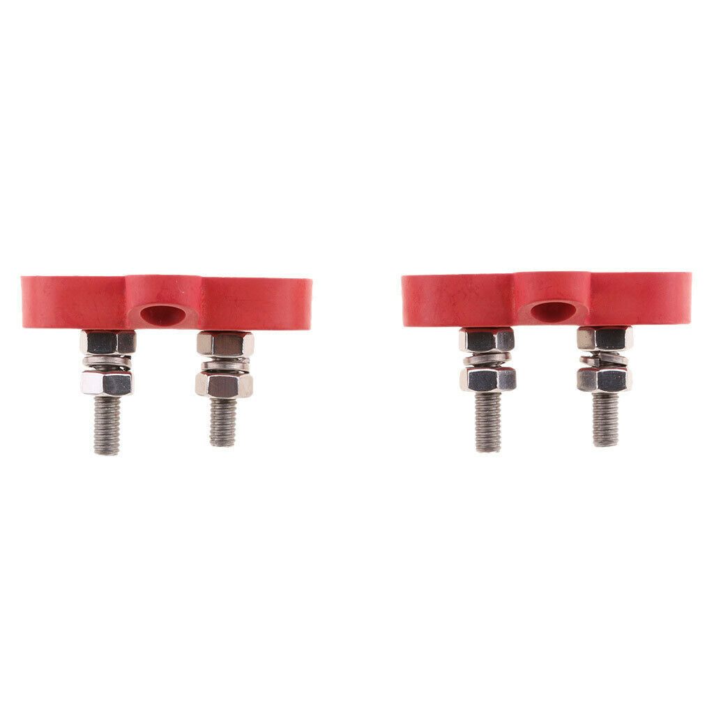 Red Marine 316 Stainless Steel Insulated Terminal Block Double Stud 10mm