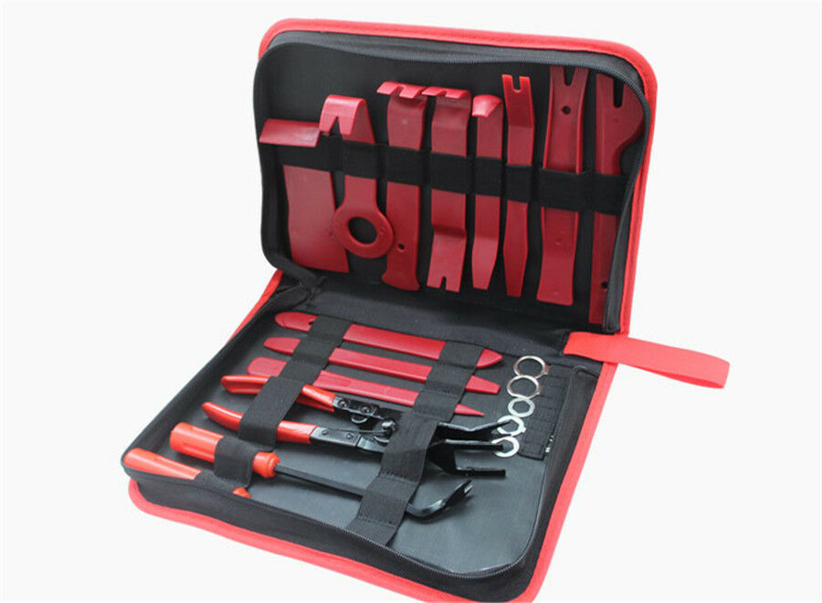 19Pcs Car Dashboard Upholstery Fastener Trim Panel Removal Tools Clip Pliers Kit