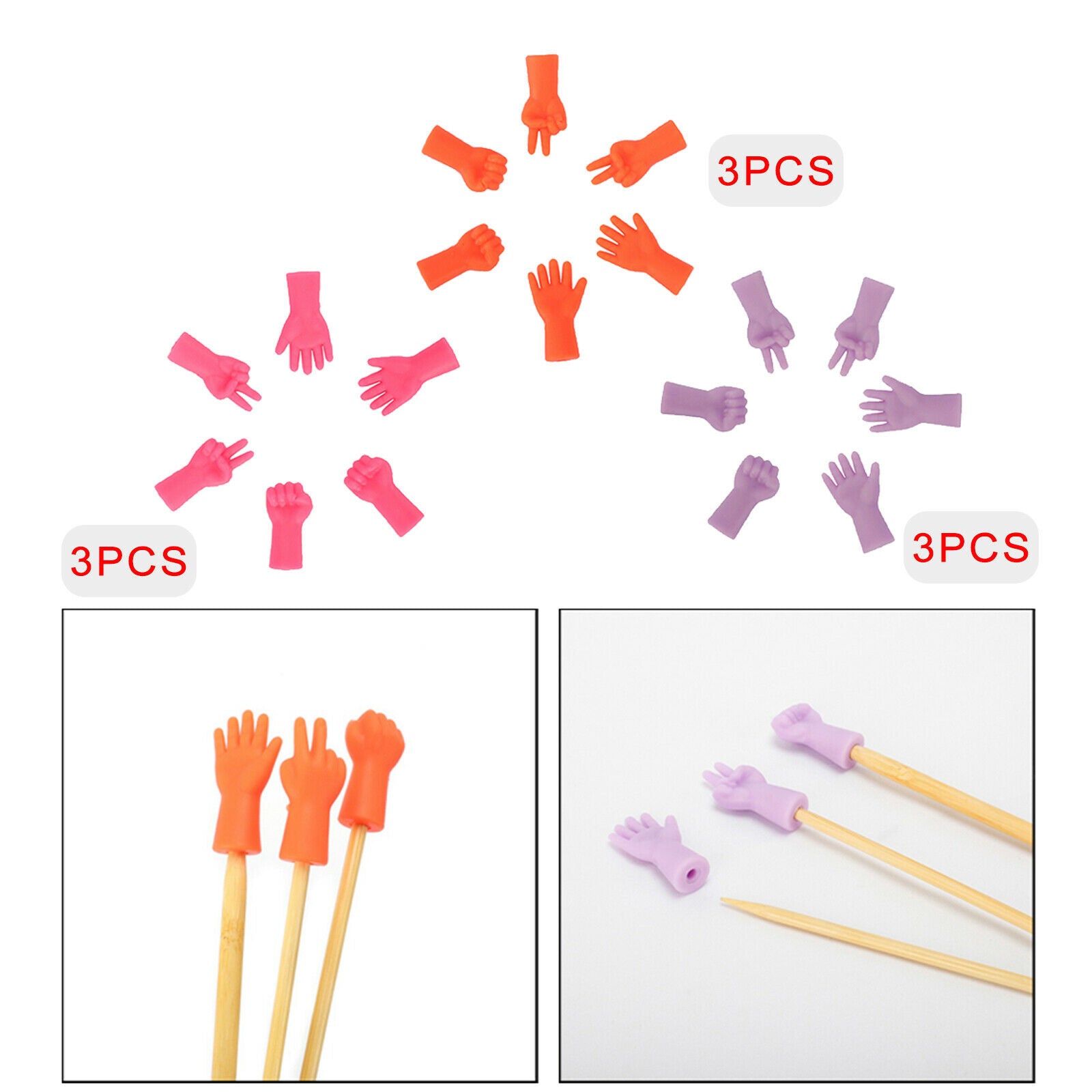 Pack of 36 Knitting Needles Point Protectors DIY Weave Sewing Non-slip