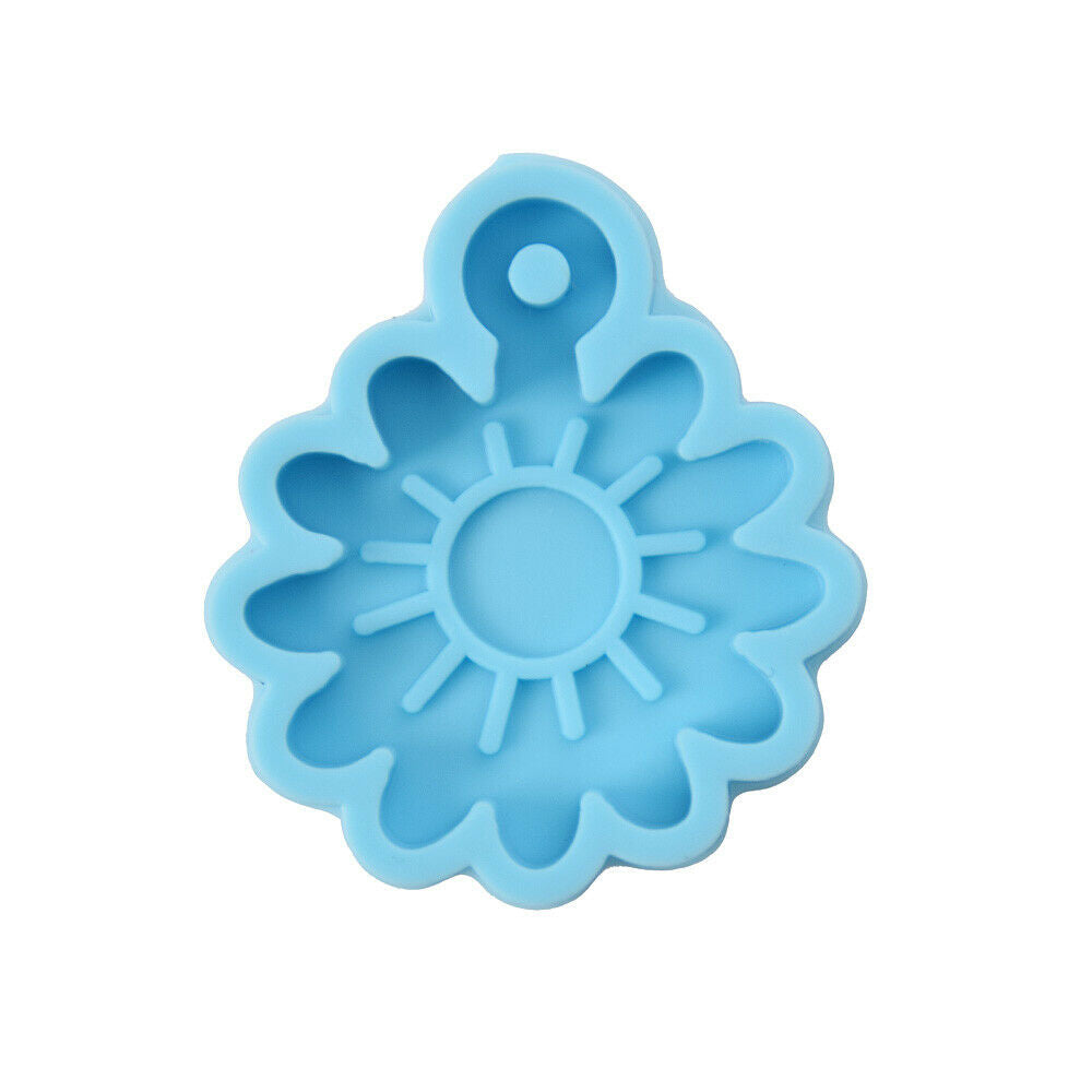 1Pc Sunflower Flower Keychain Mold Crystal Epoxy Jewelry Pendant Casting Crafts