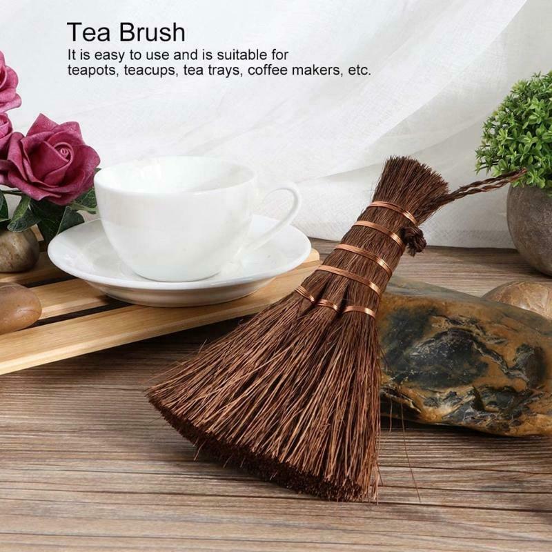 Natural Household Broom Tea Table Cleaning Brush Coconut Palm Silk Cup Brushes