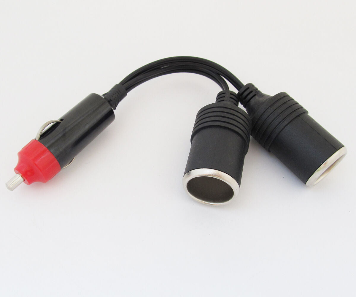 1 to 2 Way Socket Outlet Splitter 24V 12V Car Cigarette Lighter Charger Cable x1