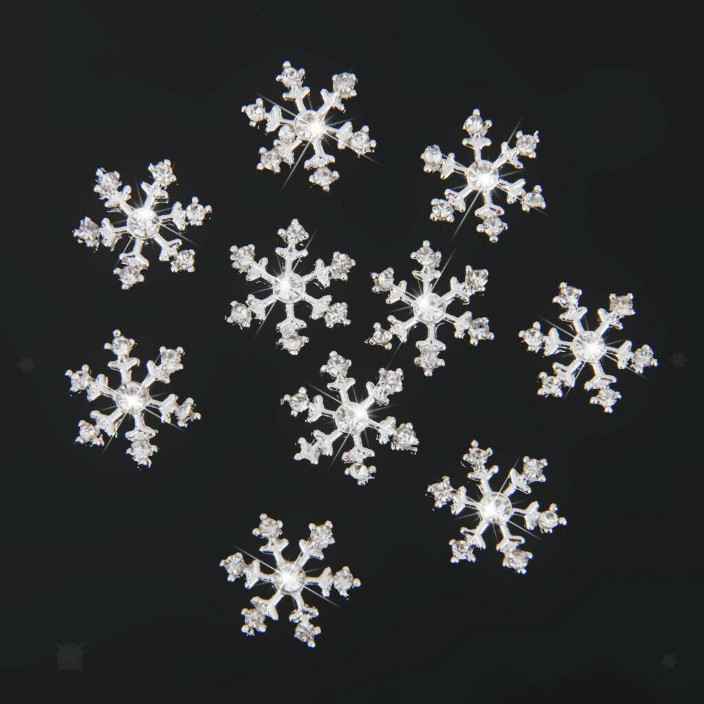 20Pcs Snowflake Crystal Buttons Rhinestone Embellishments DIY Craft Decor