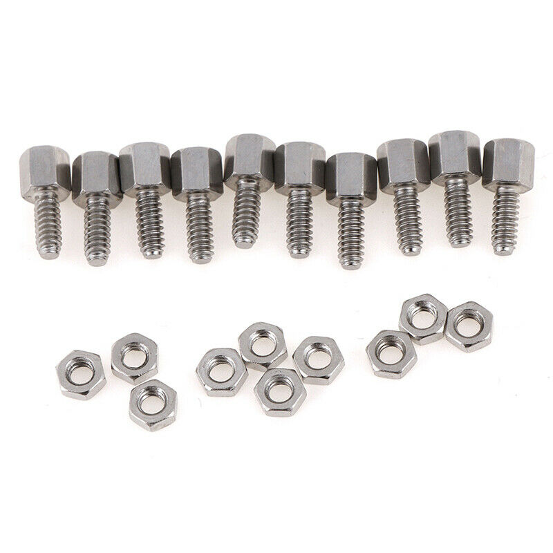 10Sets 5+7mm Header Plate Bracket Stud Bolt & Nut Nuts Screw D-Sub VGA se.l8