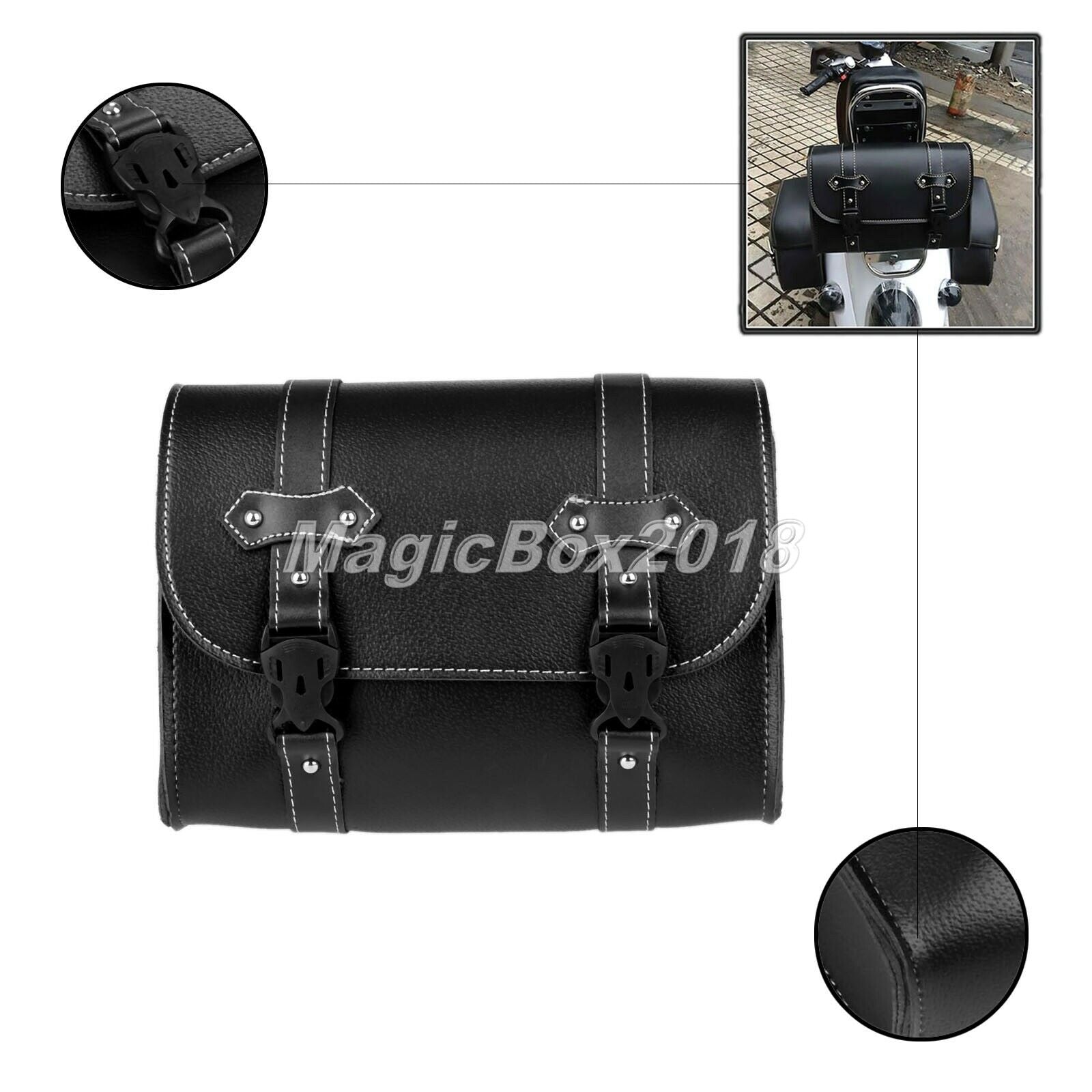 Motorcycle Waterproof Black Side Saddle Bag Storage for Kawasaki Vulcan 900 2010