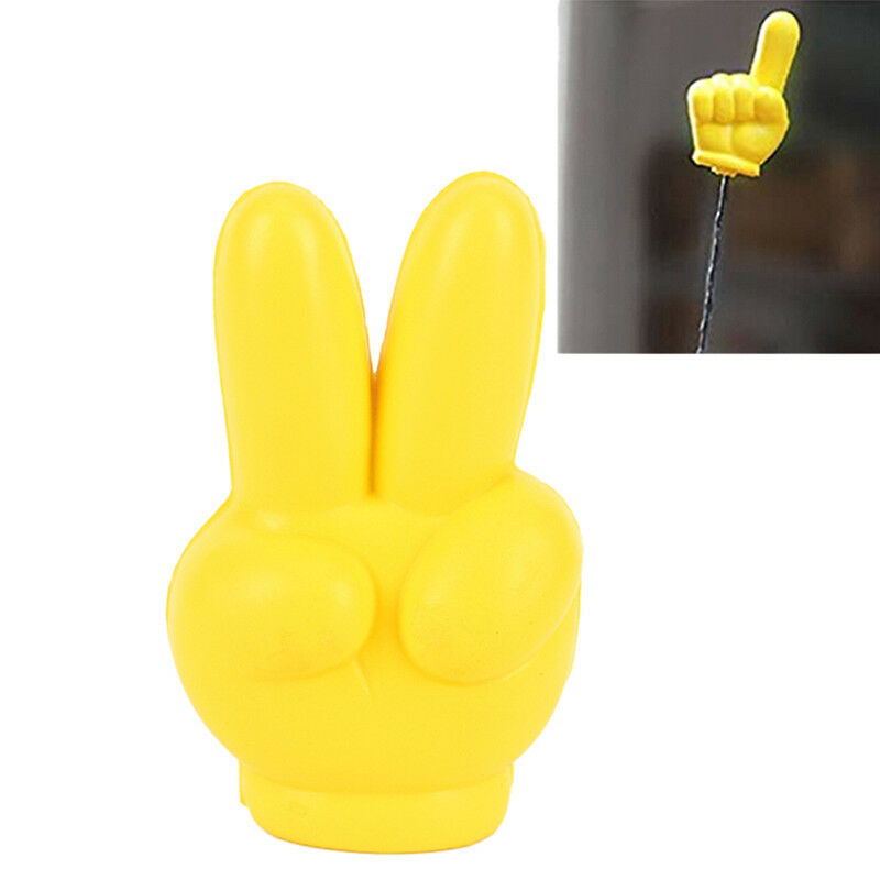Cute Victory Finger Car Antenna Topper Eva Decorative Car Topper Balls Yel.l8