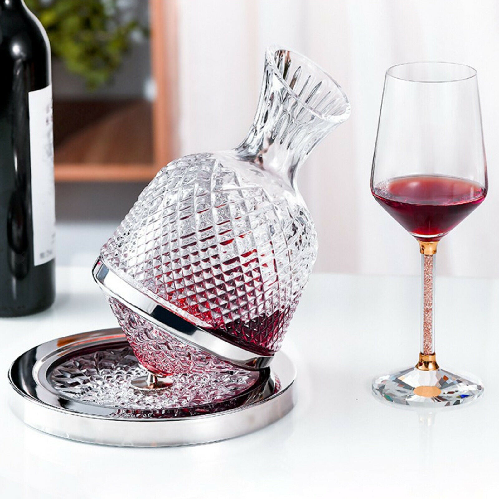 Crystal Glass Wine Decanter Champagne Vodka Wine Whisky Pourer Dispenser