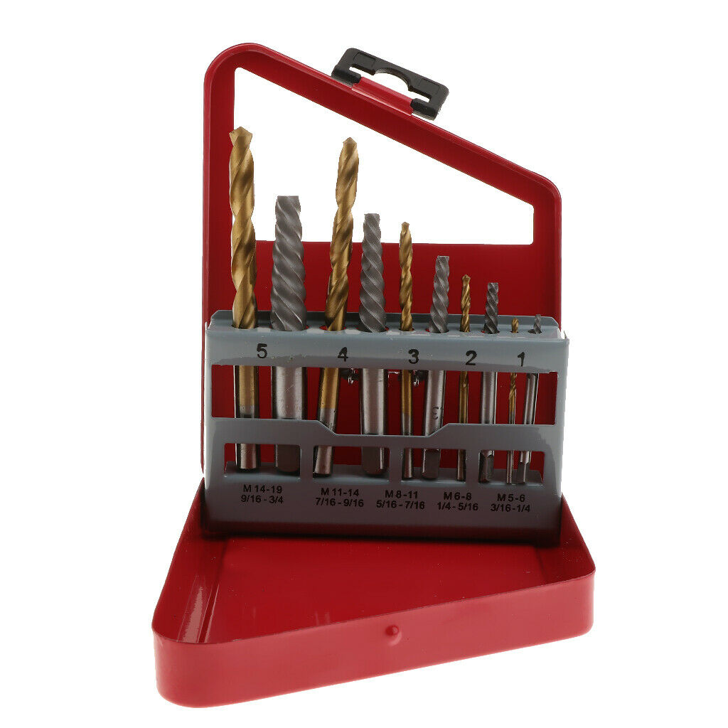 10x Left Hand Drill Bit Broken Bolt Damaged Screw Extractor Twist Drill Bits