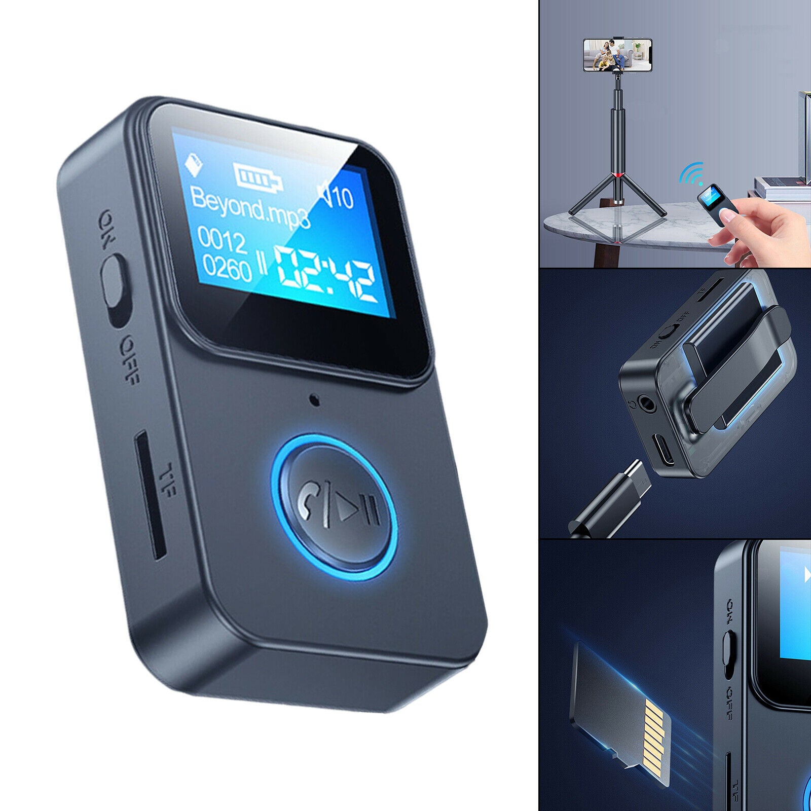 Mini Bluetooth Adapter Support TF Card Audio Receiver Car Home Sound System