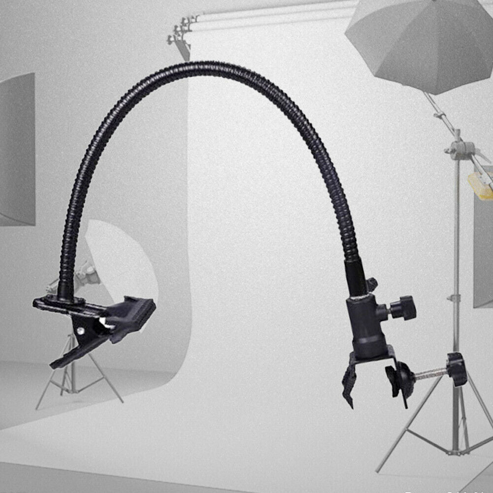 Photo Studio Light Stand Goose Neck Holder C Clamp Clip Flexible  Arm Reflec