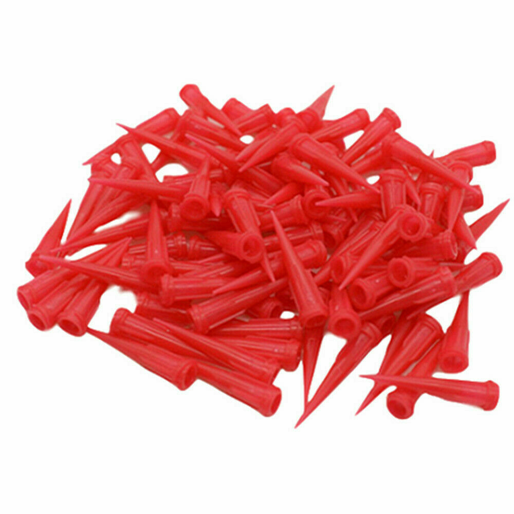 50pcs 25G Red Plastic Tapered Dispensing Tips TT Glue Liquid Dispenser Needle