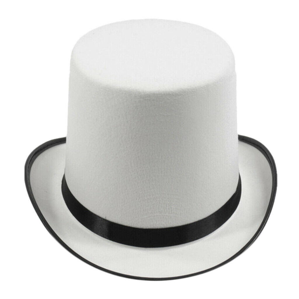 Deluxe White Formal Costume Top Hat Party Jazz Fedora Magician Caps Trilby