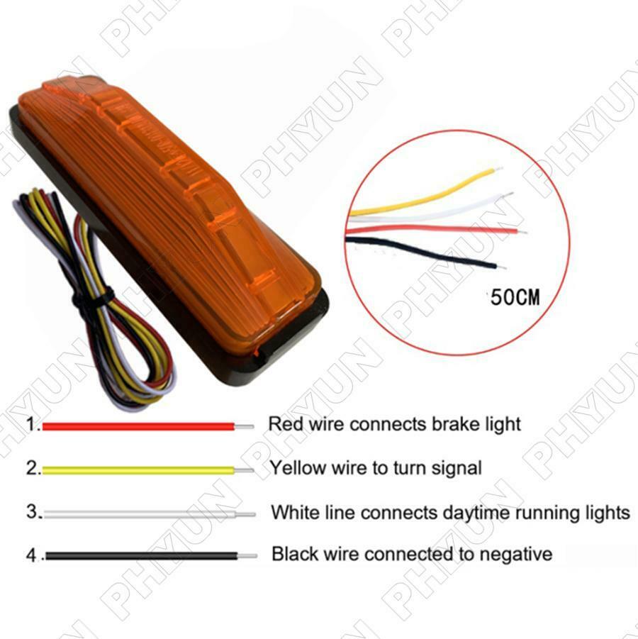 2Pcs Truck LED Lights Tail Brake Light Side Marker Signal Warning Lights Lamps