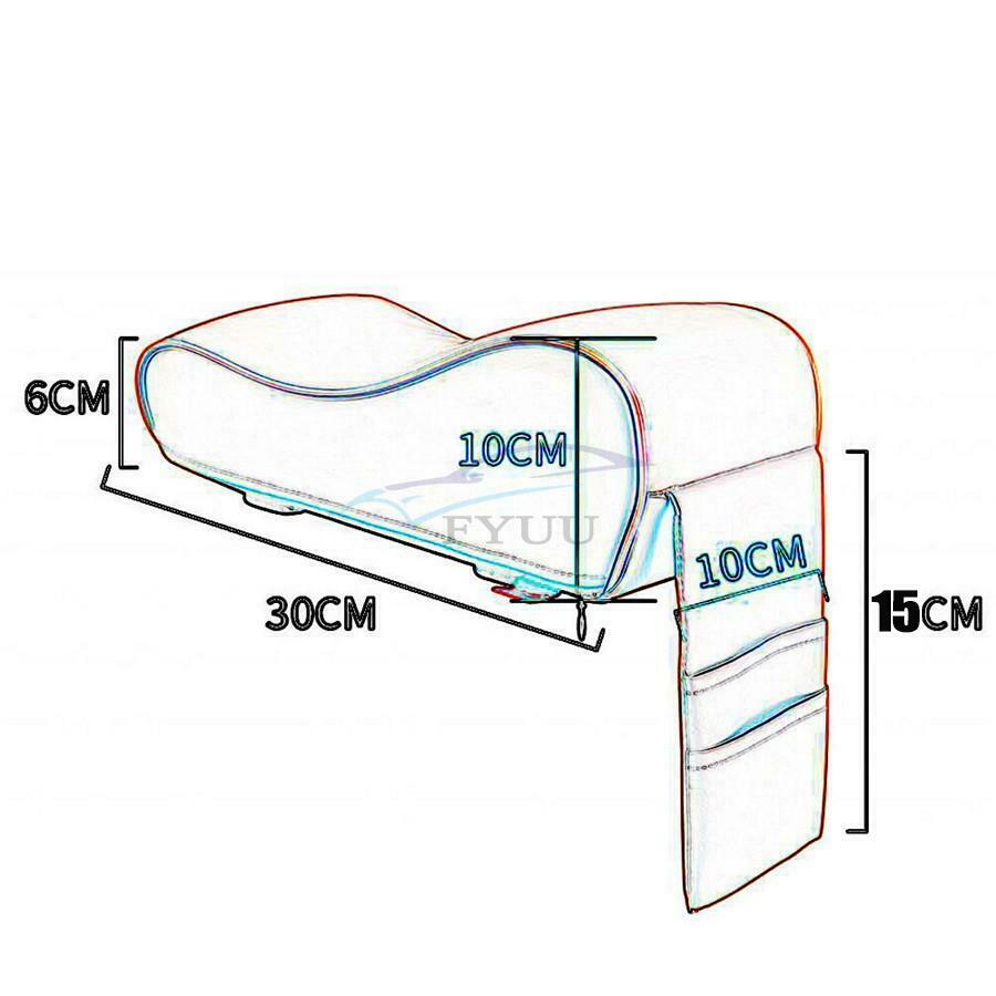 1PC Car Central Armrest Box Cushion Double Bag Storage Bag Pure Black Universal