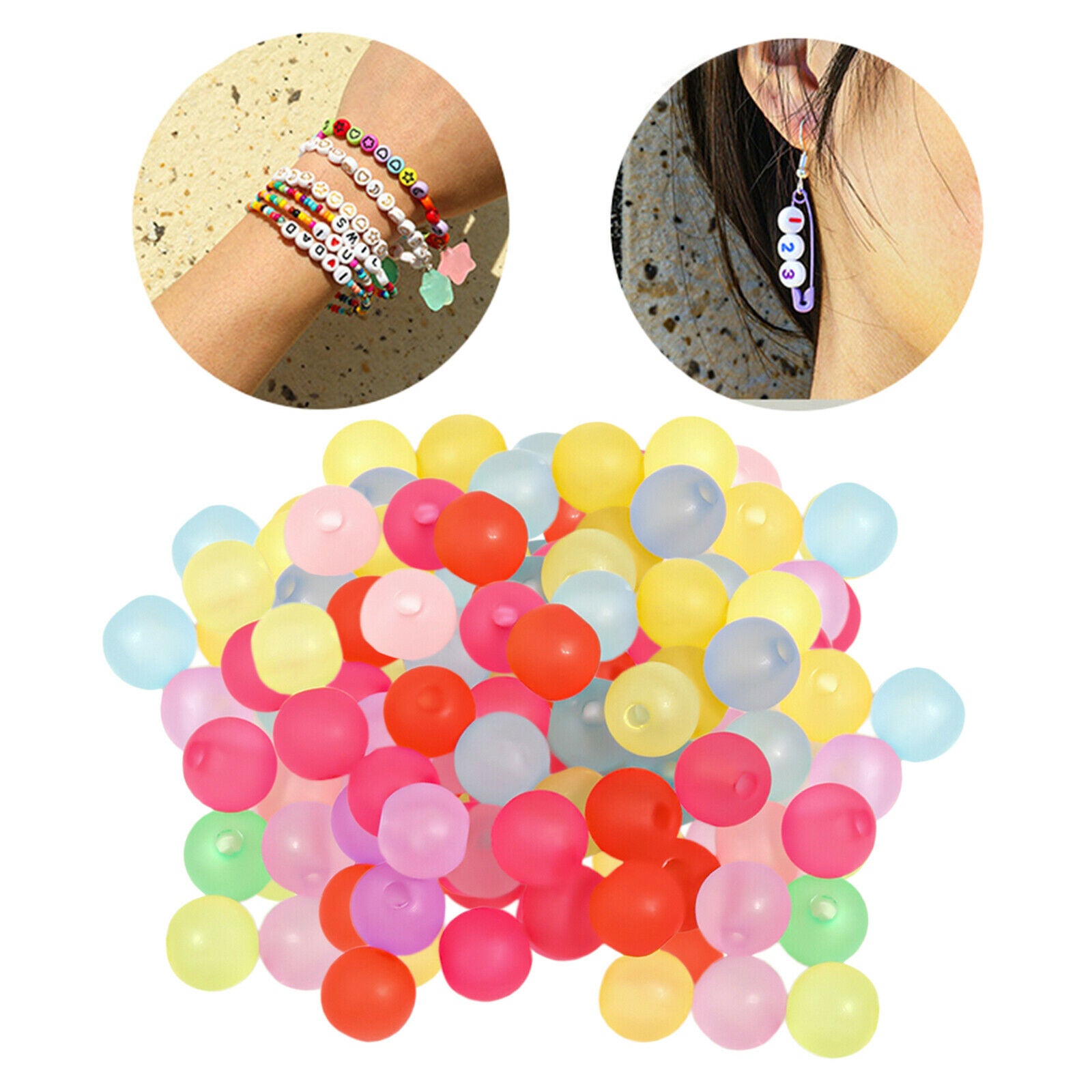300 pieces round loose beads 8mm transparent spacer making