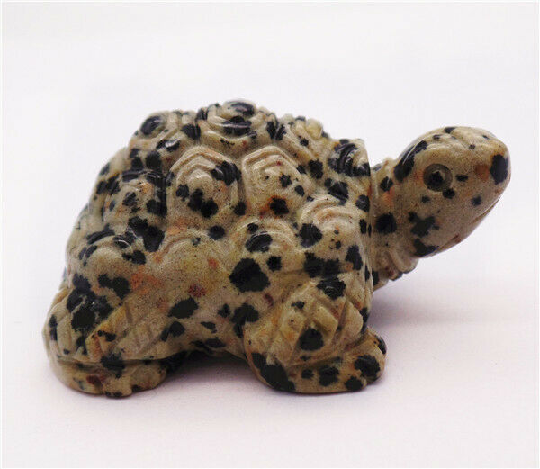 52x32x26mm Natural Dalmation Jasper Sea Turtle Decoration Statue Decor HH7938