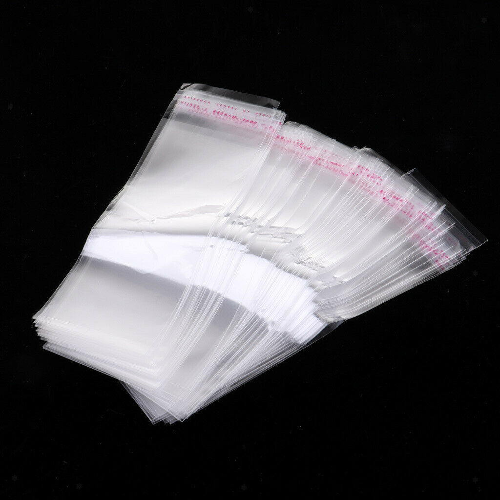 100x transparent sachet with self-adhesive cellophane bags - 7.1 x