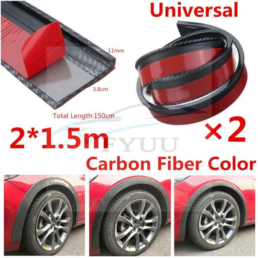 2x 3.8cm/1.5M Car Wheel Eyebrow Arch Trim Lips Fender Flares Protector Universal