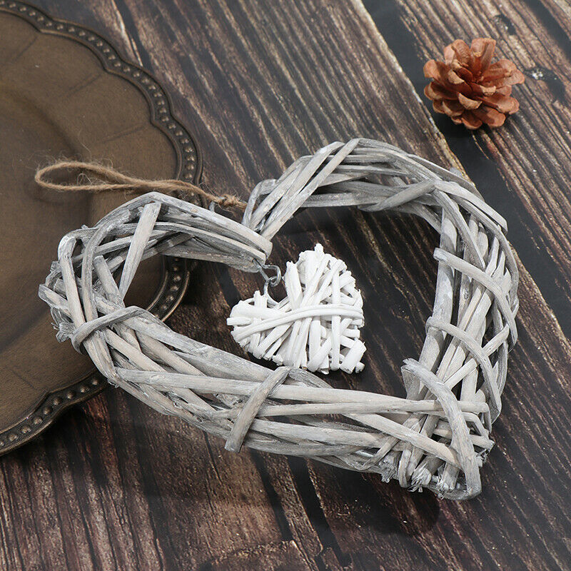 Hanging Hearts Artificial Wreaths DIY Heart Wicker for Wedding Birthday P.l8