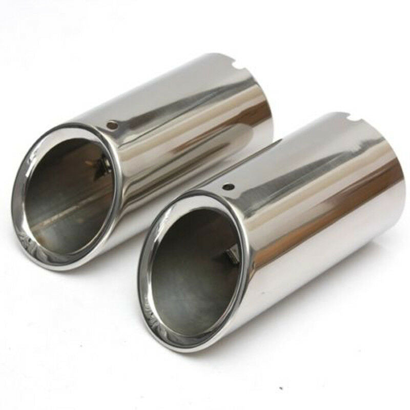 2x Rear Stainless Exhaust Tail Pipe Tip Muffler End Trim For A3 8P 09 10 11 2012