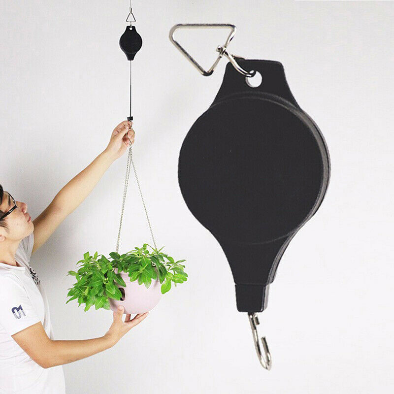 Retractable Pulley Hanging Basket Pull Down Hanger Flower Plant Baskets P.l8