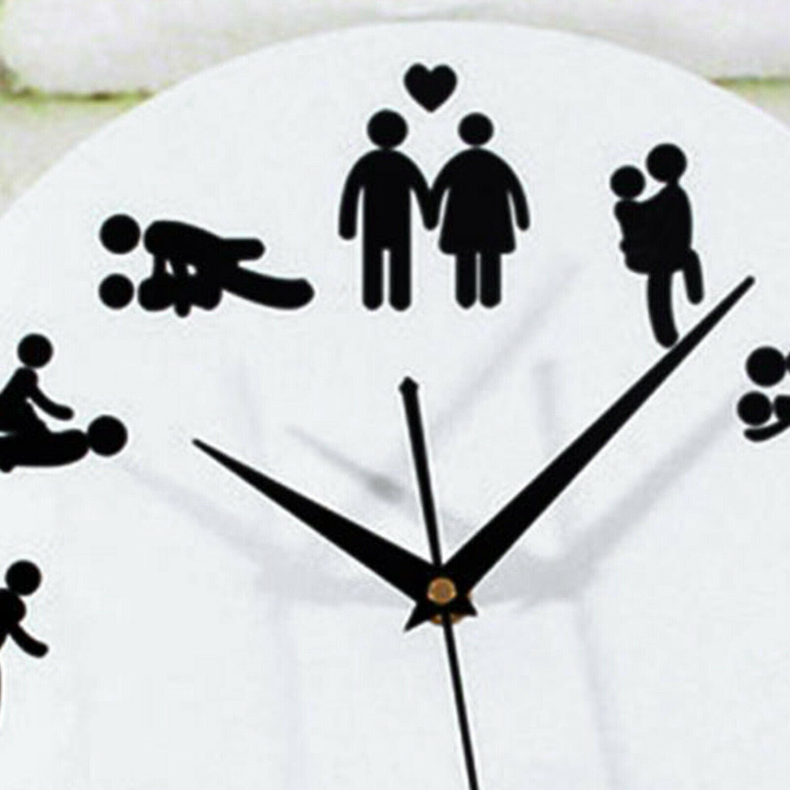 Wall Clock Quartz Wall Stick Watch Bedroom Bathroom Living Room Decorative