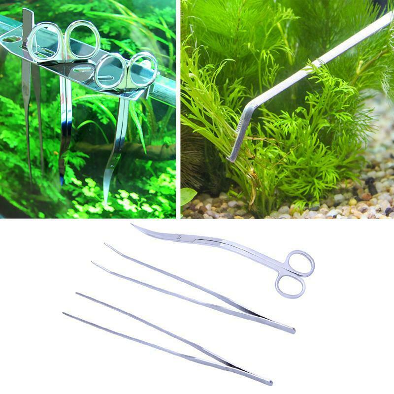 3in1 Aquarium Aquatic Live Plants Long Handle Tweezers Scissor Trim Tool Kit Set