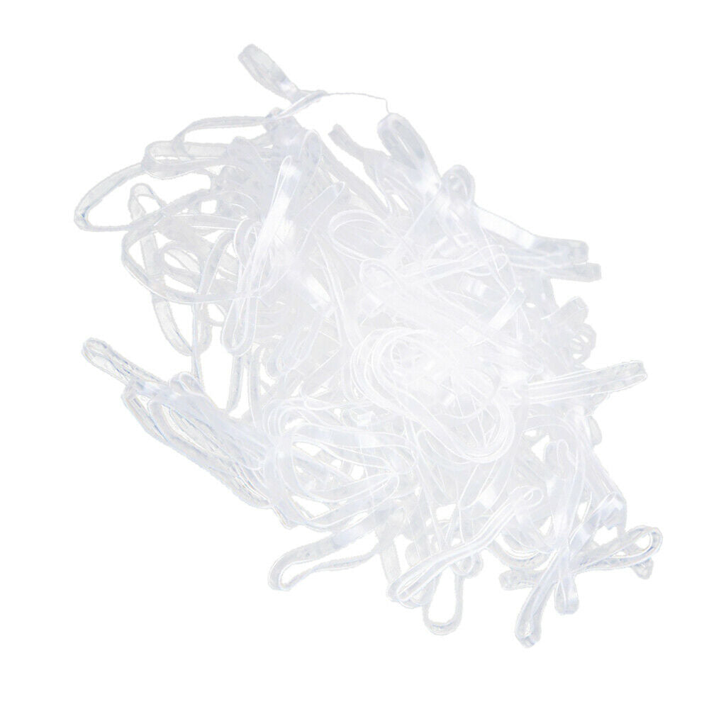 100x Fashion Elastic Ponytail Holders Hairband Hair Rubber Rings White