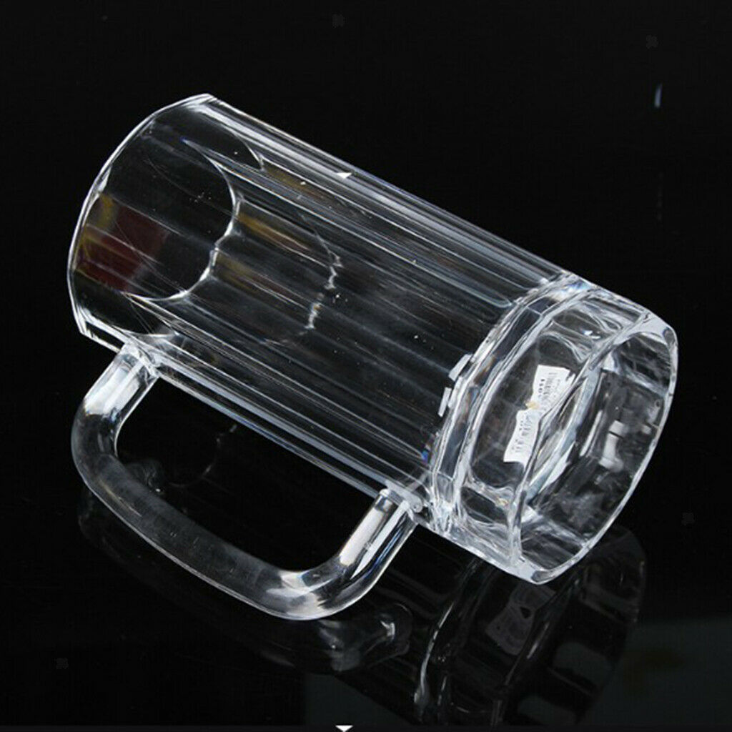 2Pcs Clear Acrylic Shatterproof Durable Unbreakable Drinking Beer Mug 520ml