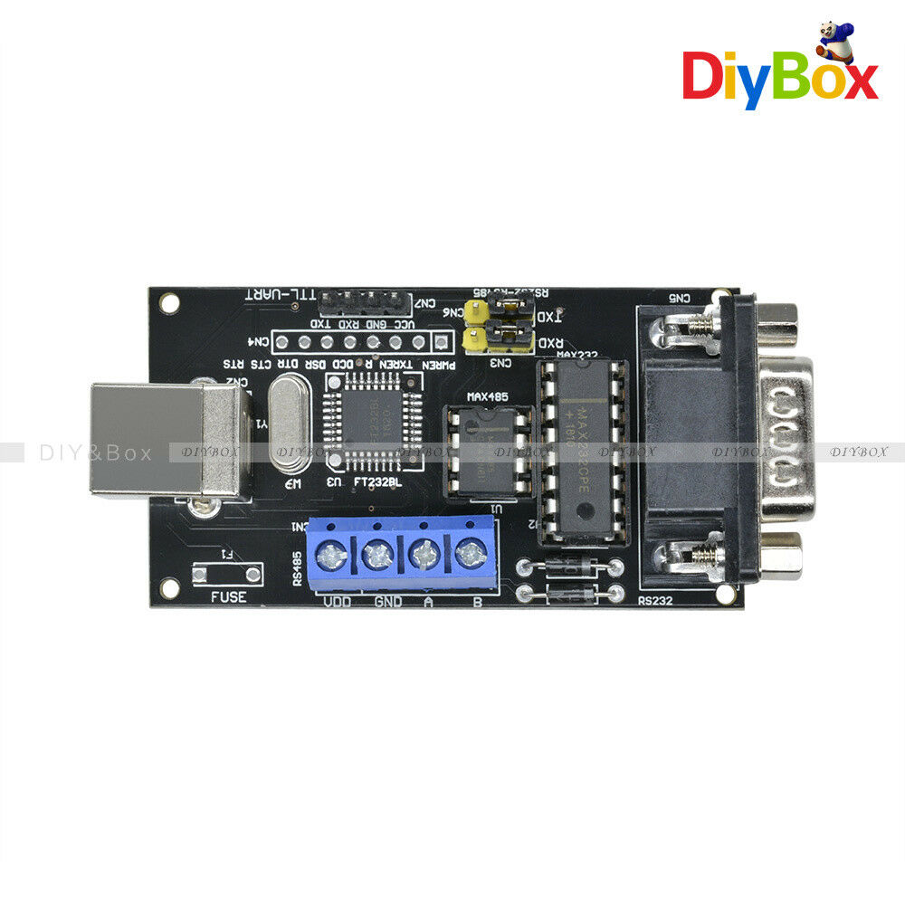 RS232/UART DB9 USB to Serial RS485/TTL Adapter Converter Module FTDI FT232BM/BL