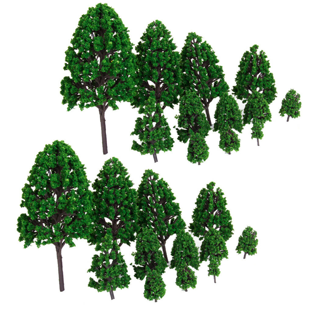Collectible 24x Mix Sized tree  /50 HO OO for Train Railroad Scenery
