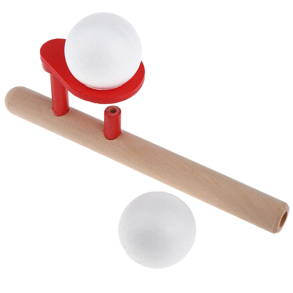 Wooden Toys Blow Pipe - Gravity Defying Blowing Balls Educational Toys Games