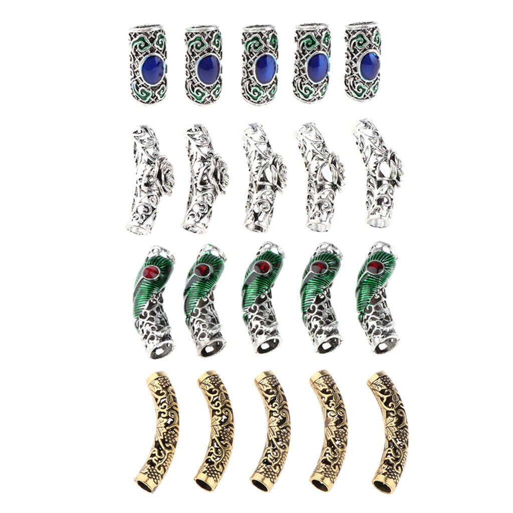 Set of 20 Viking Beads Hair Beards Decors Bracelet Pendant Jewelry Making