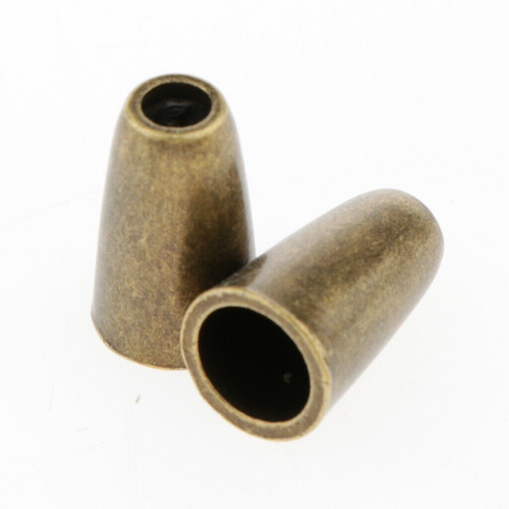 20x Conical Bell Rope Stopper Cord Lock Ends for Clothes Backpack Bronze