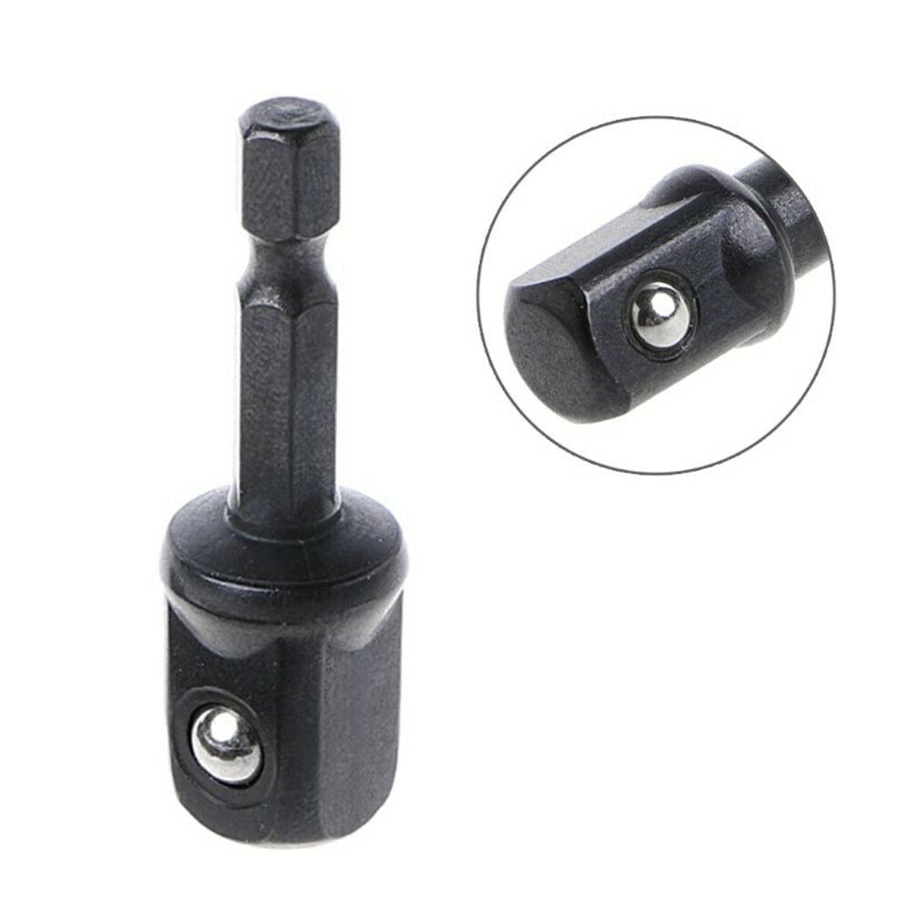 3 Pcs Socket Adapter Set Hex Shank to 1/4 3/8 1/2 Inch Impact Driver Drill Bits