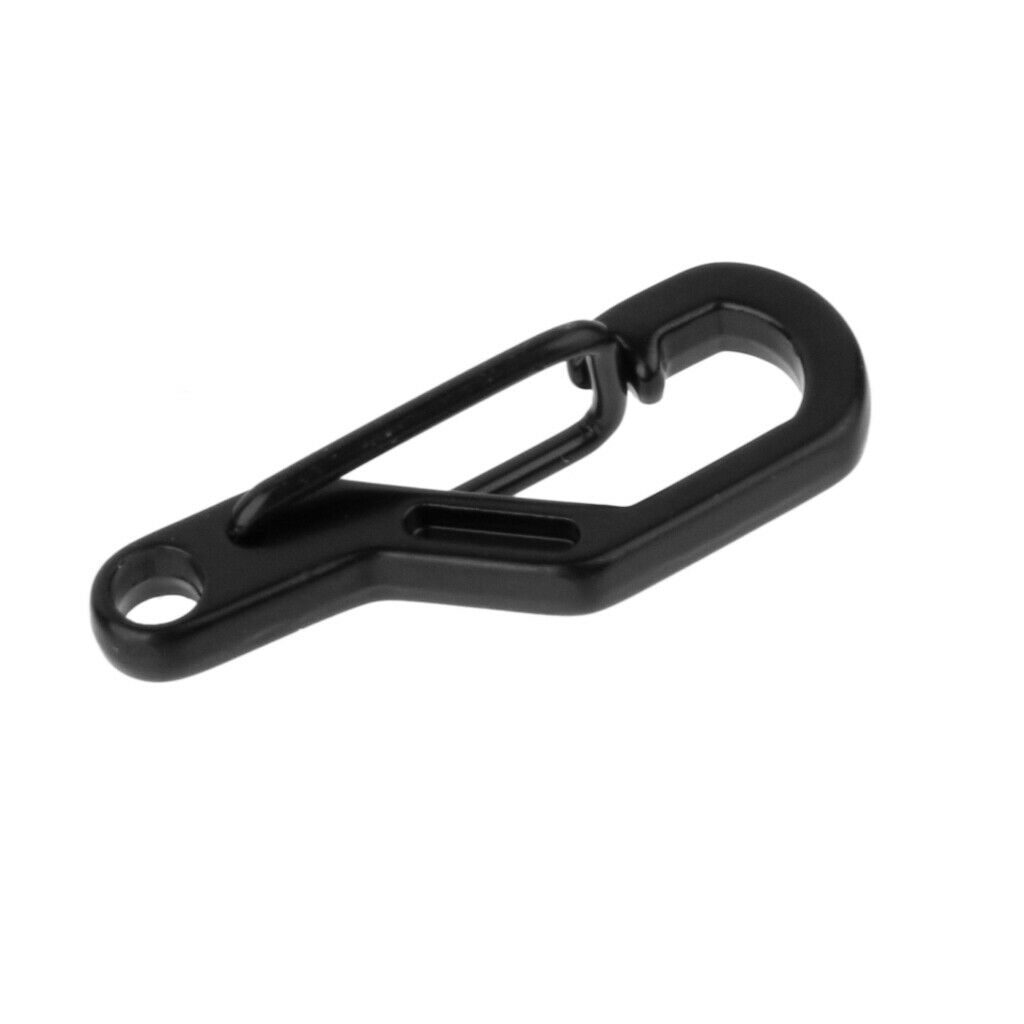 5pcs Climbing Hanging Buckle Snap Clip Hook Keychain D Ring Carabiner Black