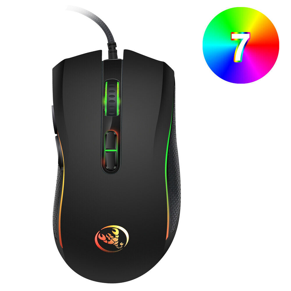 1Pcs Computer Gaming Mouse 3200DPI 7 Buttons LED Optical Mice for Gamer
