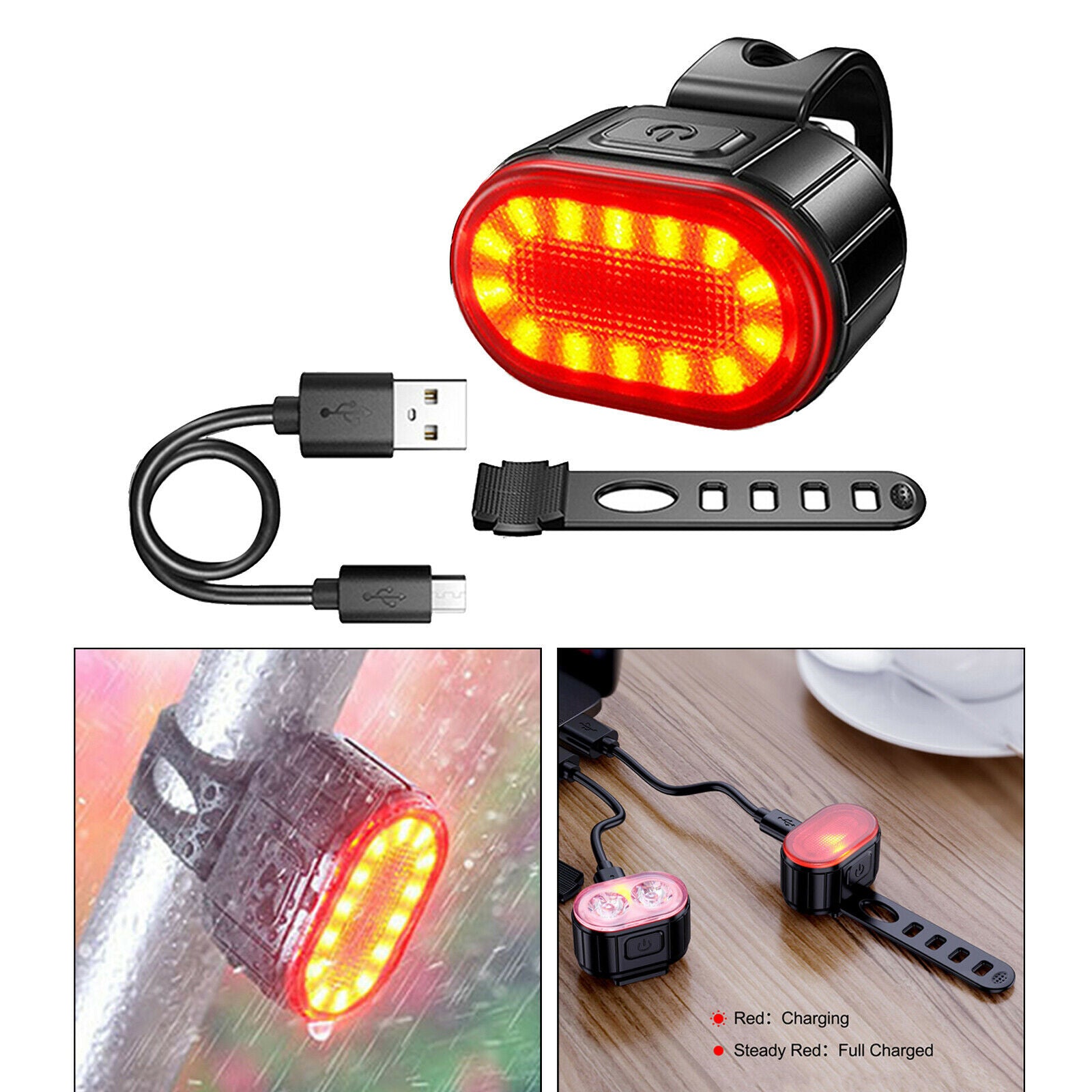 IPX5 Bicycle Lights Rear Lamp Taillight Bright Cycling Red Light Flashlight