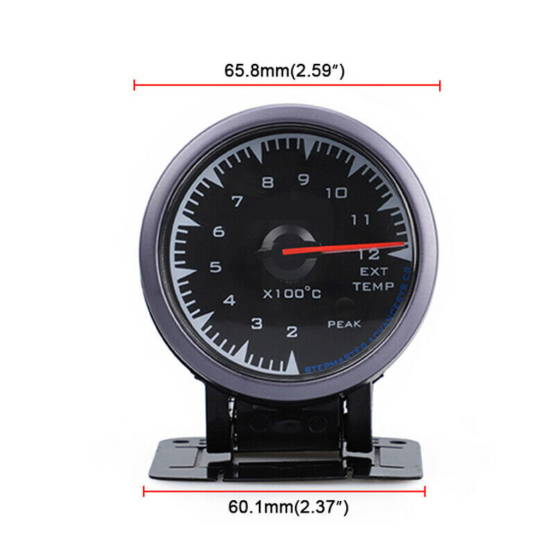12V 2.5'' 60mm Exhaust Gas Temp Gauge 7 Color Light LED Pointer EGT w/ Sensor