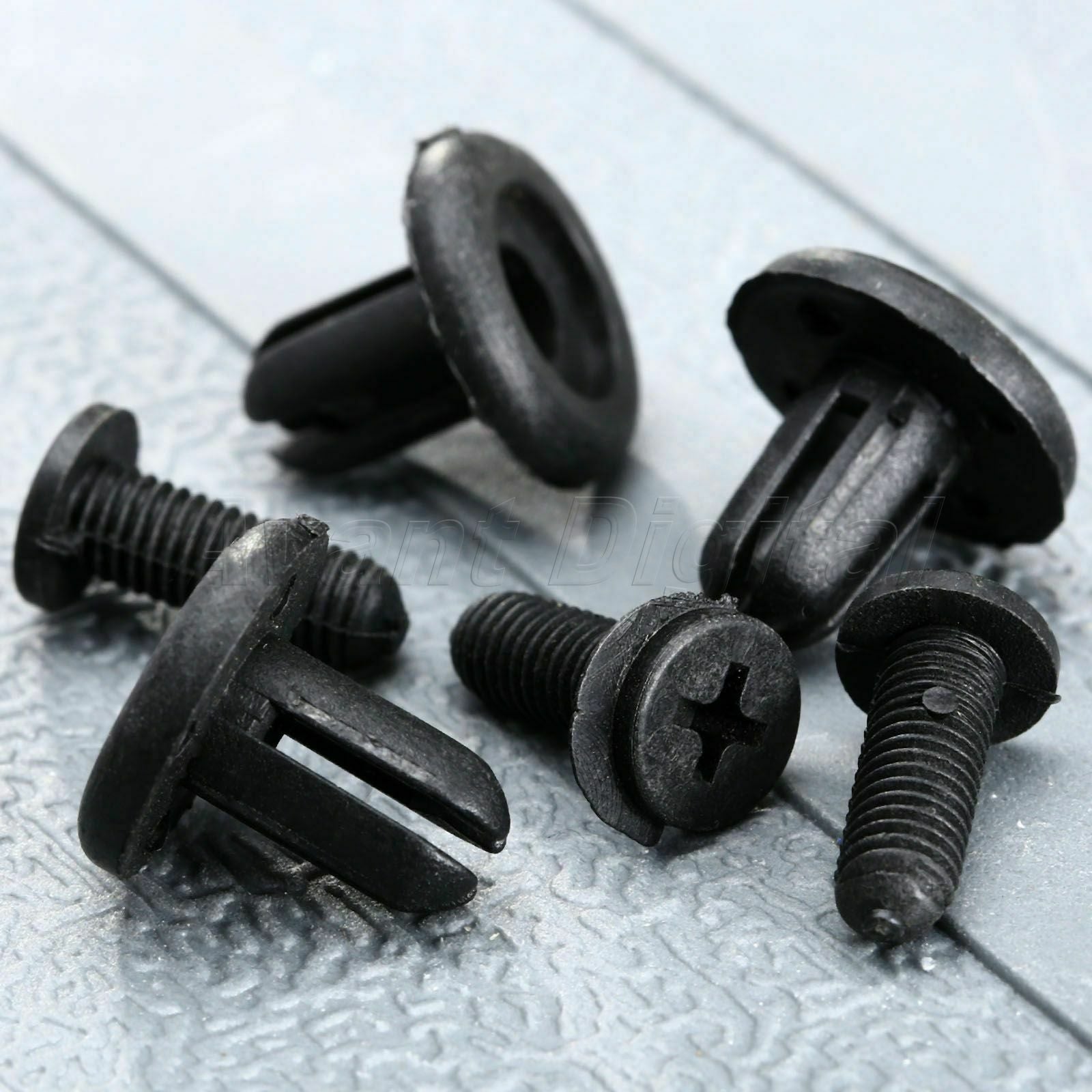 50 Black Plastic Rivets Fastener Fender Bumper Push Pin Clips for Xiali Geely