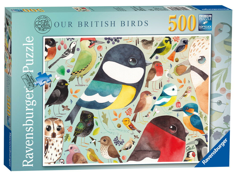14697 Ravensburger Matt Sewell's Our British Birds Jigsaw 500pc Puzzle 10+