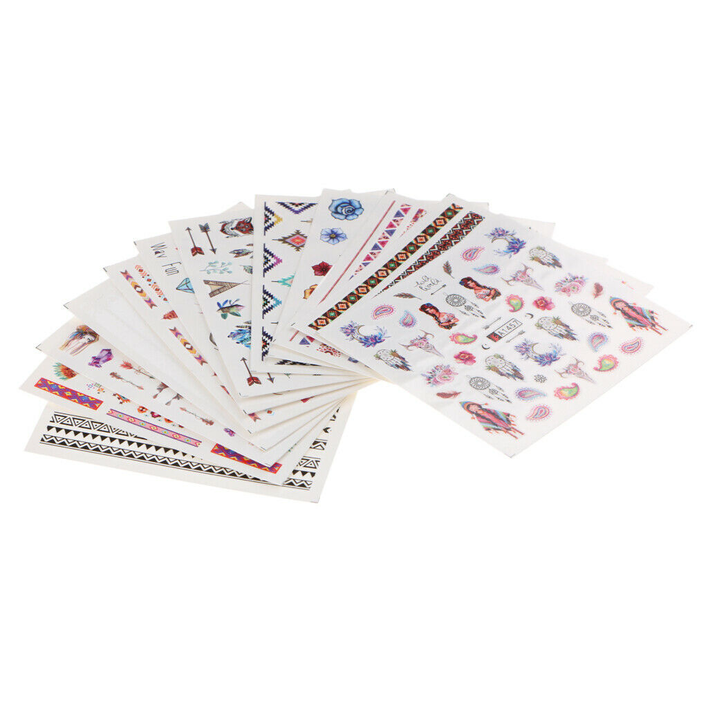24 PCS Different Styles Pattern Flower Fruits DIY Nail Art Stickers Decals