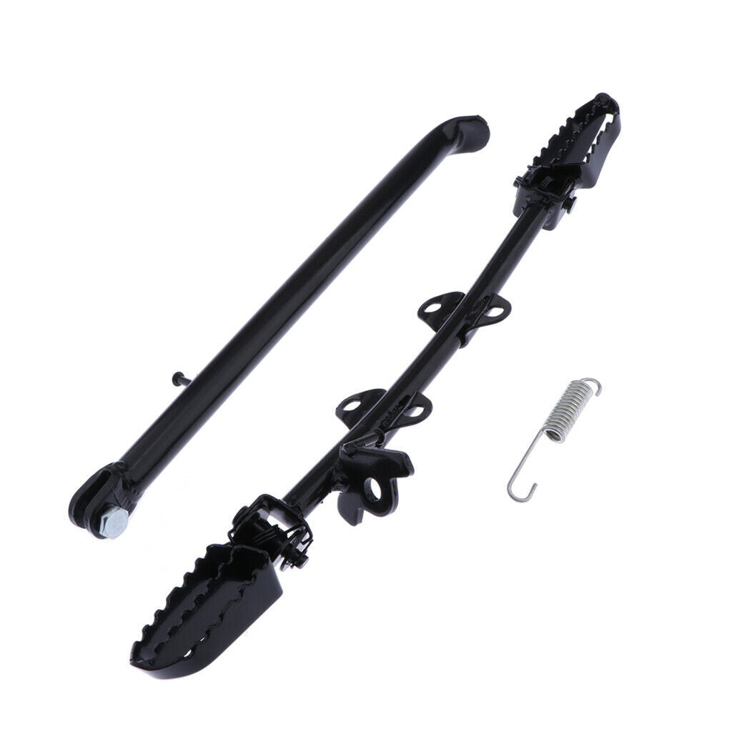 Aluminum CNC Motorcycle Foot Pegs + Kickstand for 110 120 125cc Moped ATV