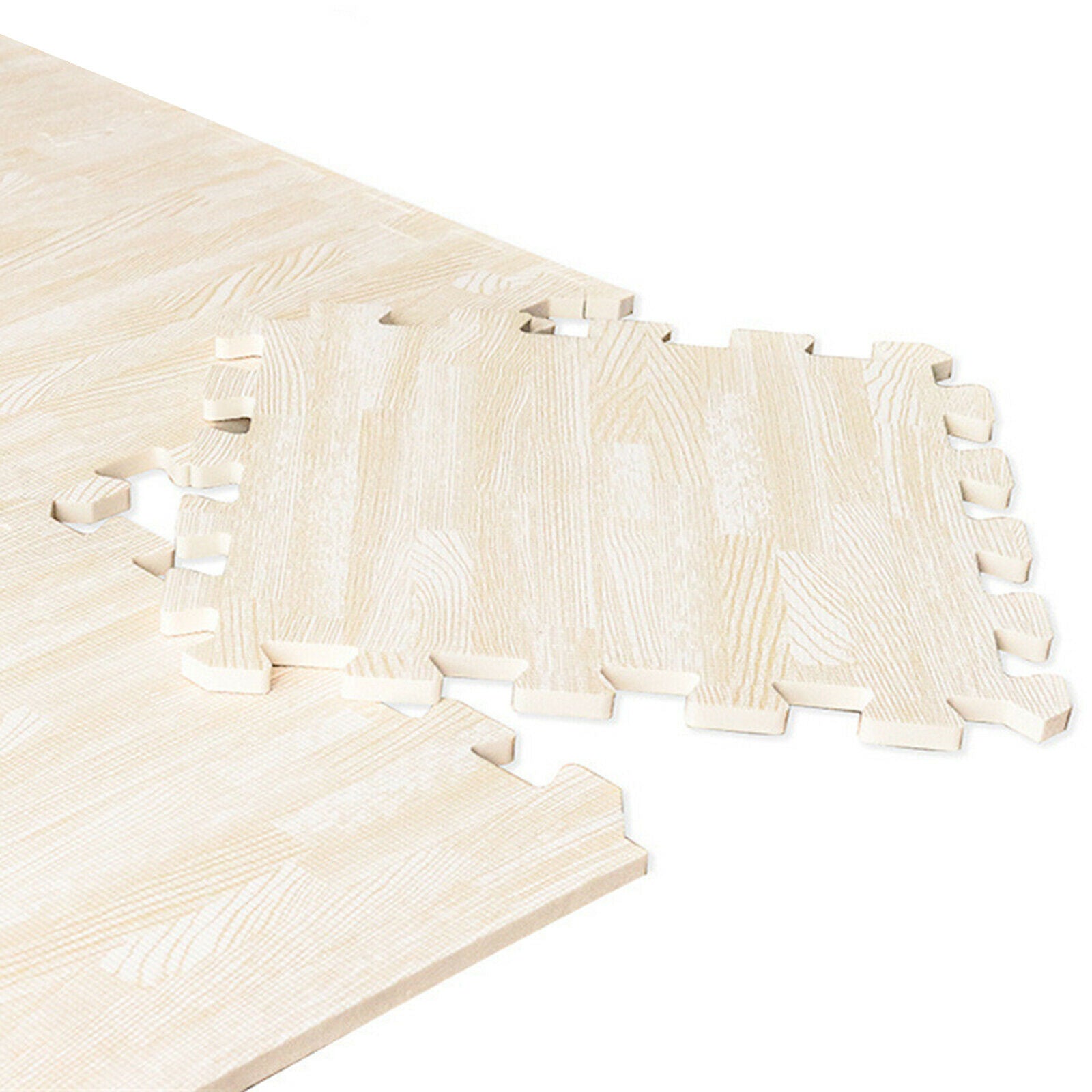 12x Comfortable Puzzle Mat Wood Grain Square Padding Tiles Baby Crawling Pad