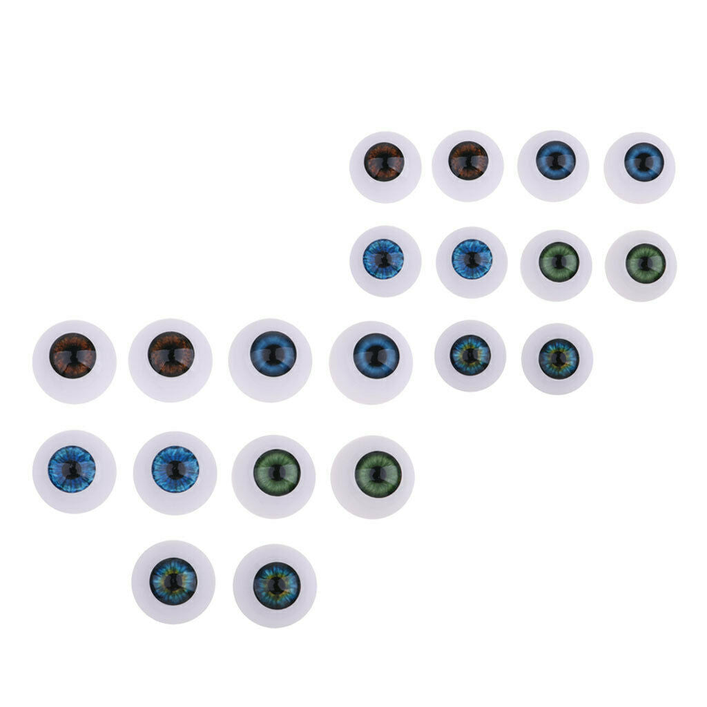10 Pairs/Set 22/24mm Acrylic Round Oblate Eyeballs Eyes Crafts Realistic