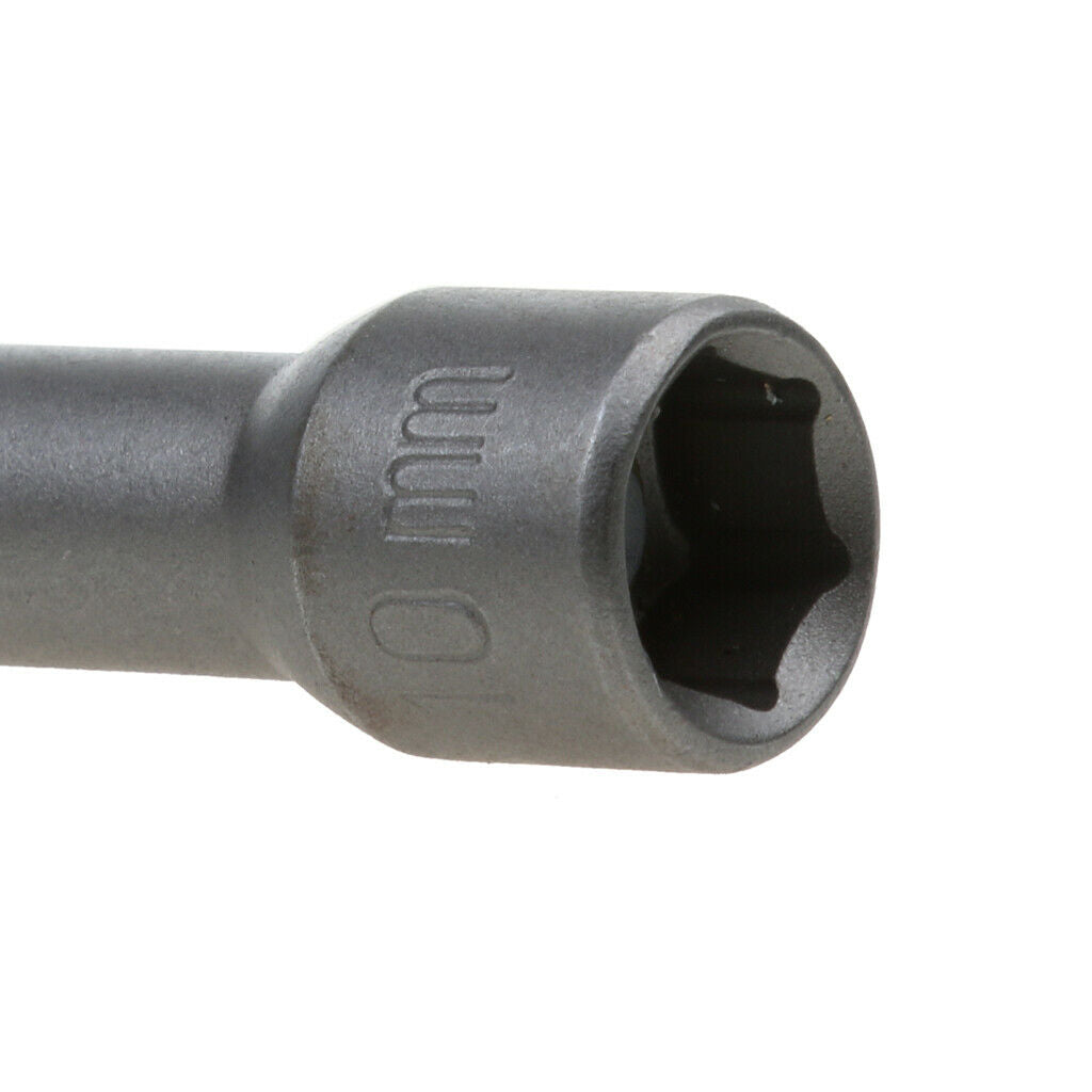 2x Socket Bit Hex Shank Adapter Nut 10mm Bar for Automotive DIY 10mm Gray