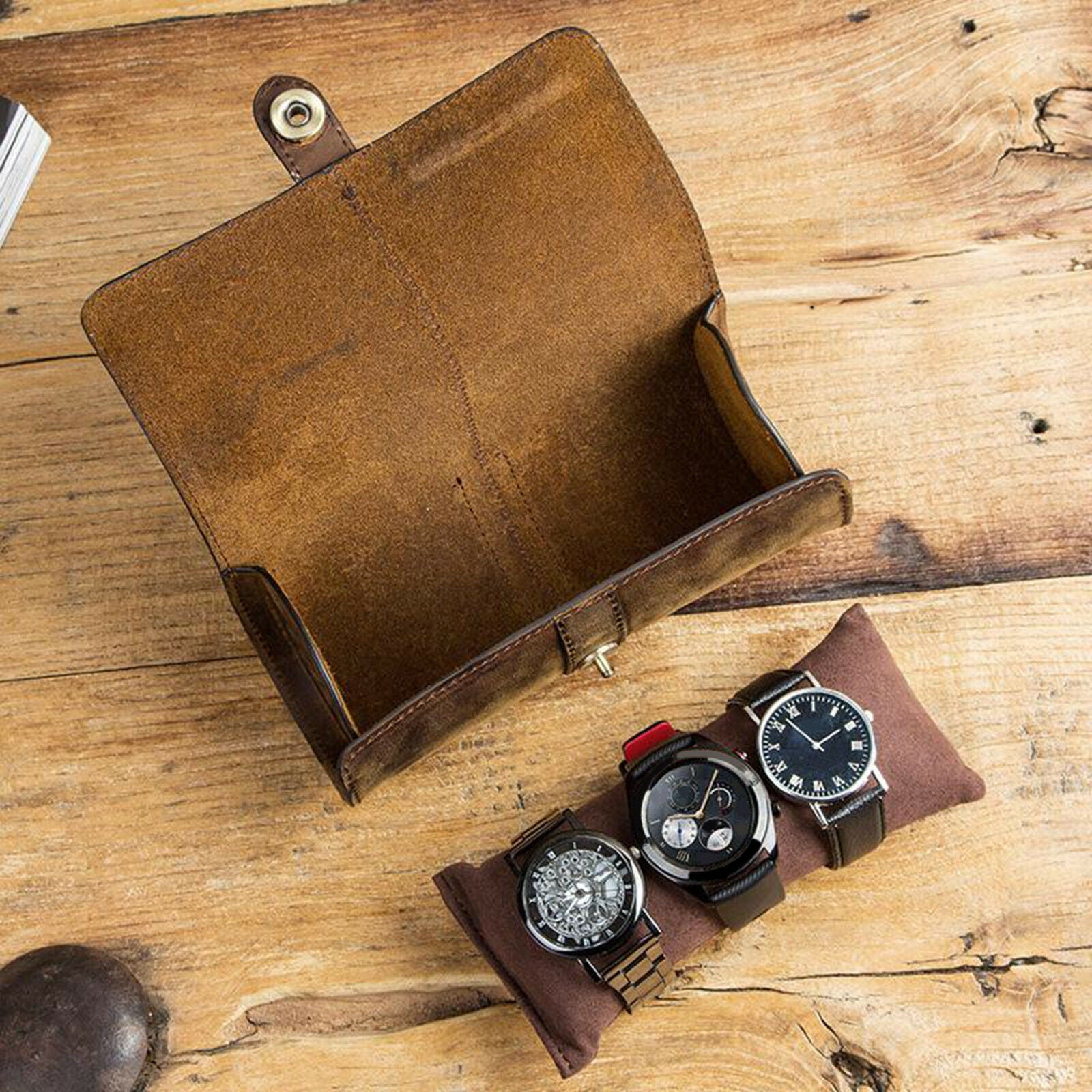 Easy Carry Handmade Multi-Purpose Watch Roll Pouch Organizer for Travel